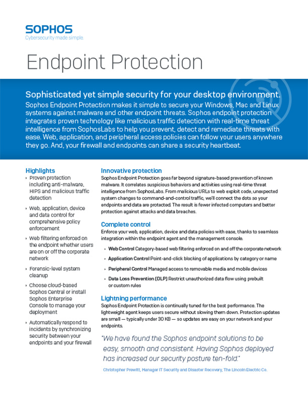 sophos endpoint protection for mac connect to control